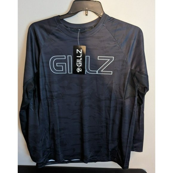 Gillz Mens LS UV Tournament Series V2 Black Camo L/S Fishing Shirt Sz Medium - Picture 1 of 4